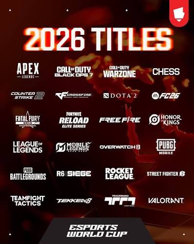 Daftar Lengkap 24 Game di Esports World Cup (EWC) 2026 Paris